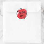 Trendy Motivation Red Daub and Black Dots Ronde Sticker (Tas)