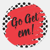 Trendy Motivation Red Daub and Black Dots Ronde Sticker (Voorkant)