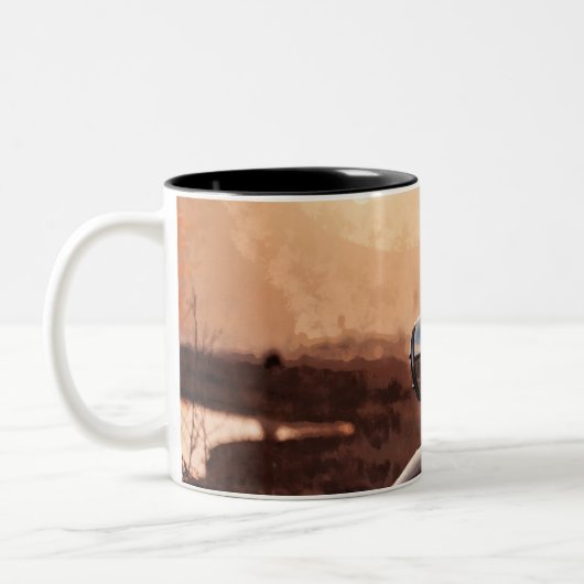 Trendy Motorcycle Wrap Two-Tone Coffee Mok (Links)