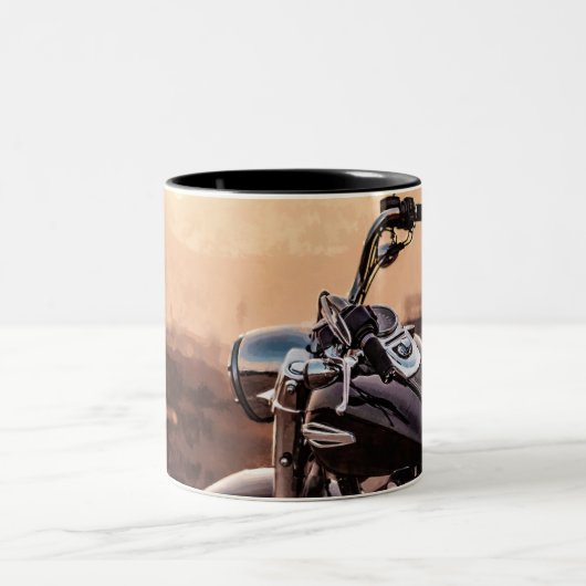 Trendy Motorcycle Wrap Two-Tone Coffee Mok (Center)