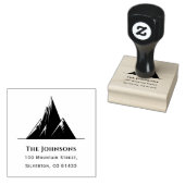 Trendy Mountain Familienaam Text Return Address Rubberstempel (Gestempeld)