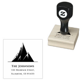 Trendy Mountain Familienaam Text Return Address Rubberstempel