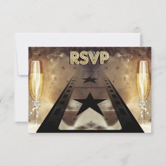 Trendy Movie Thed Wedding Response Card RSVP Kaartje (Voorkant)