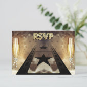 Trendy Movie Thed Wedding Response Card RSVP Kaartje (Staand voorkant)