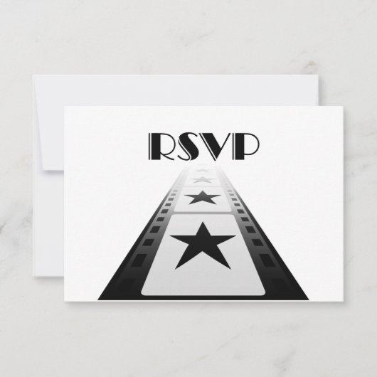 Trendy Movie Thed Wedding Response Card RSVP Kaartje (Voorkant)