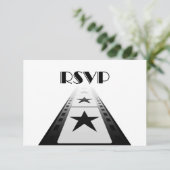 Trendy Movie Thed Wedding Response Card RSVP Kaartje (Staand voorkant)