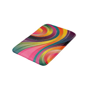 Trendy Multi-Color Abstract Whirl Design Badmat