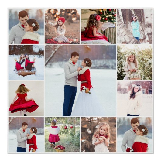 Trendy Multi Photo Collage Poster (Voorkant)