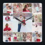 Trendy Multi Photo Collage Wall klok<br><div class="desc">Trendy Multi Photo Collage Wall Clock.</div>