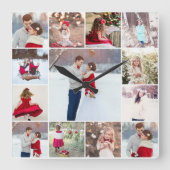 Trendy Multi Photo Collage Wall klok (Voorkant)
