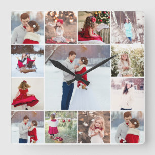 Trendy Multi Photo Collage Wall klok
