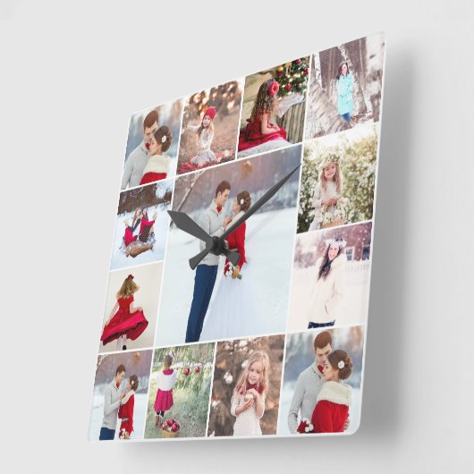 Trendy Multi Photo Collage Wall klok (Hoek)