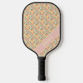 Trendy MultiColor geometrisch patroon roze persoon Pickleball Paddle (Voorkant)