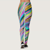 Trendy Multicolor Neon Psychedelic Abstract Design Leggings (Achterkant)