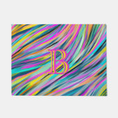Trendy Multicolor Neon Psychedelic Monogram Deurmat (Voorkant)