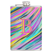 Trendy Multicolor Neon Psychedelic Monogram Heupfles (Voorkant)