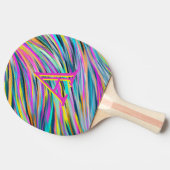 Trendy Multicolor Neon Psychedelic Monogram Tafeltennisbatje (Zijkant)