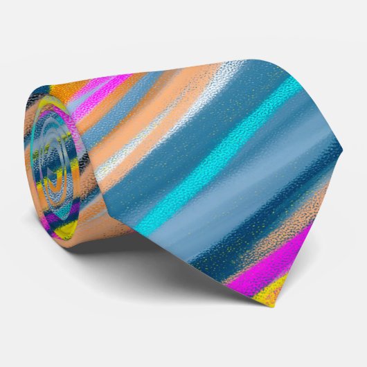 Trendy Multicolor Neon Psychedelic Stropdas (Opgerold)