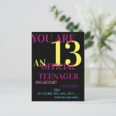 Trendy Multicolor Official Teenager 13th Birthday Briefkaart (Staand voorkant)