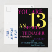 Trendy Multicolor Official Teenager 13th Birthday Briefkaart (Voorkant / Achterkant)
