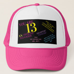 Trendy Multicolor Official Teenager 13th Birthday Trucker Pet