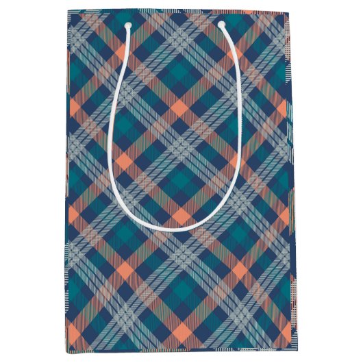 Trendy Multicolor Tartan Medium Cadeauzakje (Voorkant)
