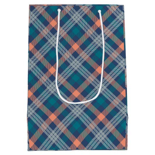 Trendy Multicolor Tartan Medium Cadeauzakje (Achterkant)