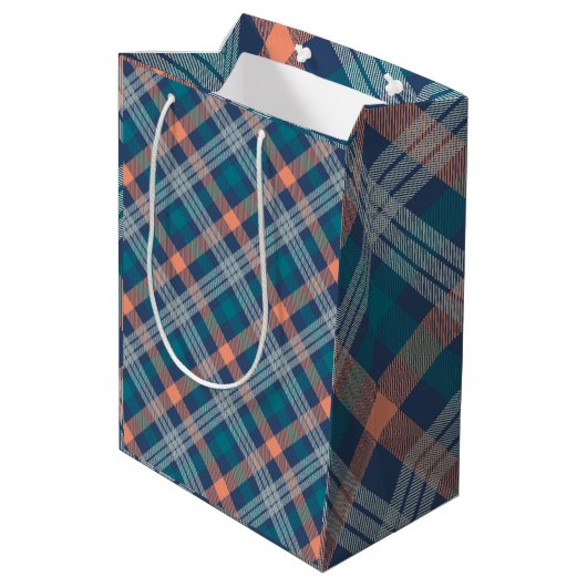 Trendy Multicolor Tartan Medium Cadeauzakje (Achterkant Gekanteld)
