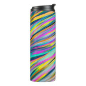 Trendy multikleurige neon psychedelische monogram thermosbeker (Gedraaid links)