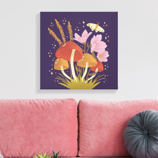 Trendy Mushroom Art Print (Insitu (Woonkamer))