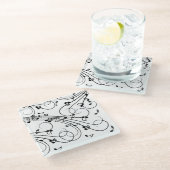 Trendy Music Design Glazen Onderzetter (Schuin)