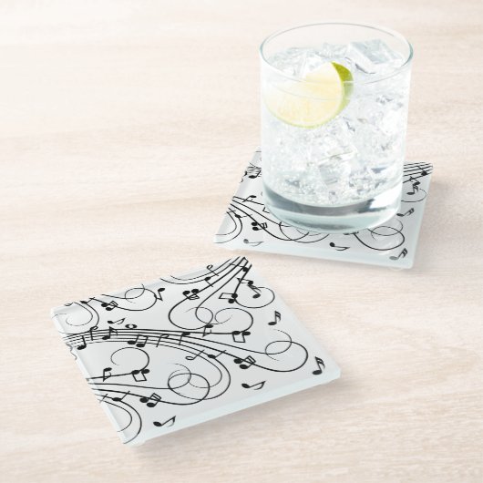 Trendy Music Design Glazen Onderzetter (Schuin)