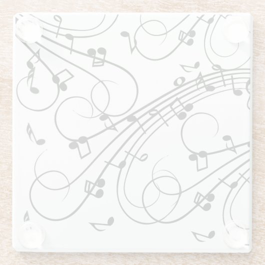 Trendy Music Design Glazen Onderzetter (Achterkant)