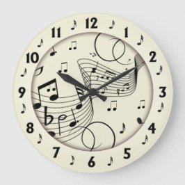 Trendy Music Design Round Wall Grote Klok