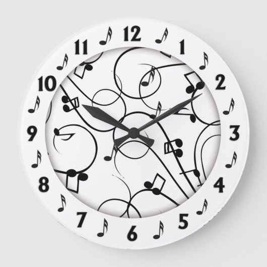 Trendy Music Design Wall Clock Grote Klok (Voorkant)