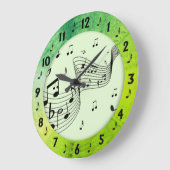 Trendy Music Green Round Wall Grote Klok (Hoek)