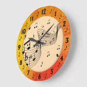Trendy Music Tangerine Round Wall Grote Klok (Hoek)
