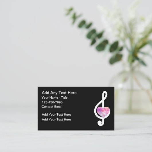 Trendy Musical Note Theme Visitekaartjes (Staand voorkant)