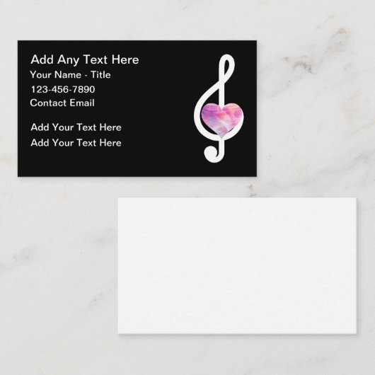 Trendy Musical Note Theme Visitekaartjes (Voorkant / Achterkant)