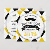 Trendy Mustache Bachelor Party Kaart (Voorkant / Achterkant)