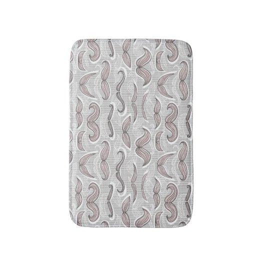 Trendy Mustache Pattern Badmat (Voorkant Verticaal)