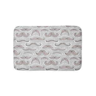 Trendy Mustache Pattern Badmat