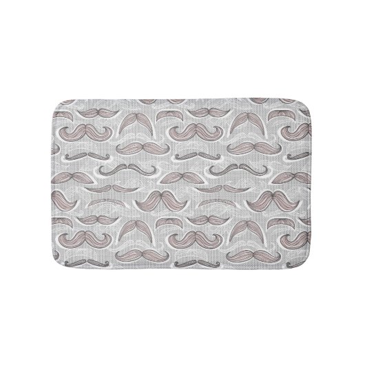Trendy Mustache Pattern Badmat (Voorkant)