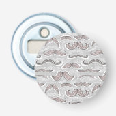 Trendy Mustache Pattern Button Flesopener (Voorkant)