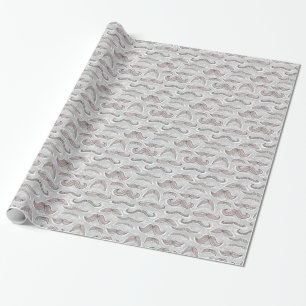 Trendy Mustache Pattern Cadeaupapier
