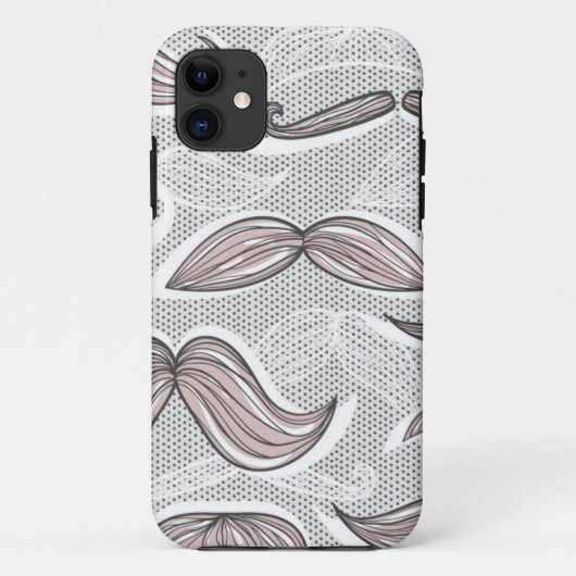 Trendy Mustache Pattern Case-Mate iPhone Case (Achterkant)