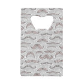 Trendy Mustache Pattern Creditkaart Flessenopener (Voorkant)