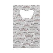 Trendy Mustache Pattern Creditkaart Flessenopener (Achterkant)