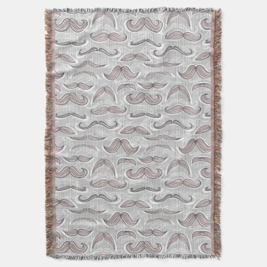 Trendy Mustache Pattern Deken (Voorkant Verticaal)