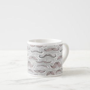 Trendy Mustache Pattern Espresso Kop